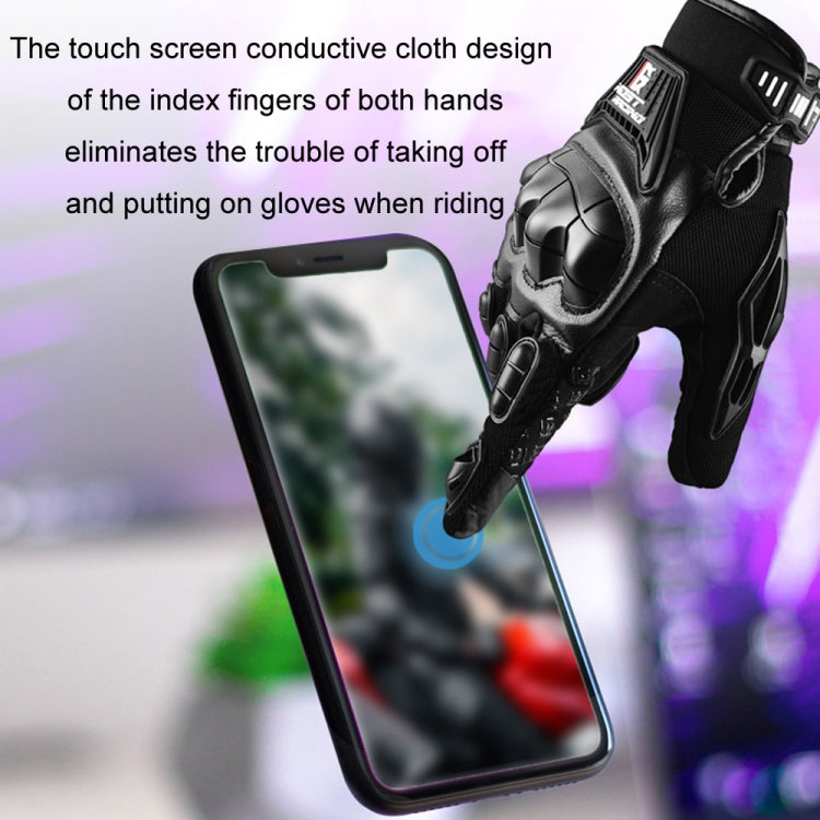 Gants de moto GHOST RACING anti-chute respirants à coque en caoutchouc avec écran tactile, taille : XL (Noir)