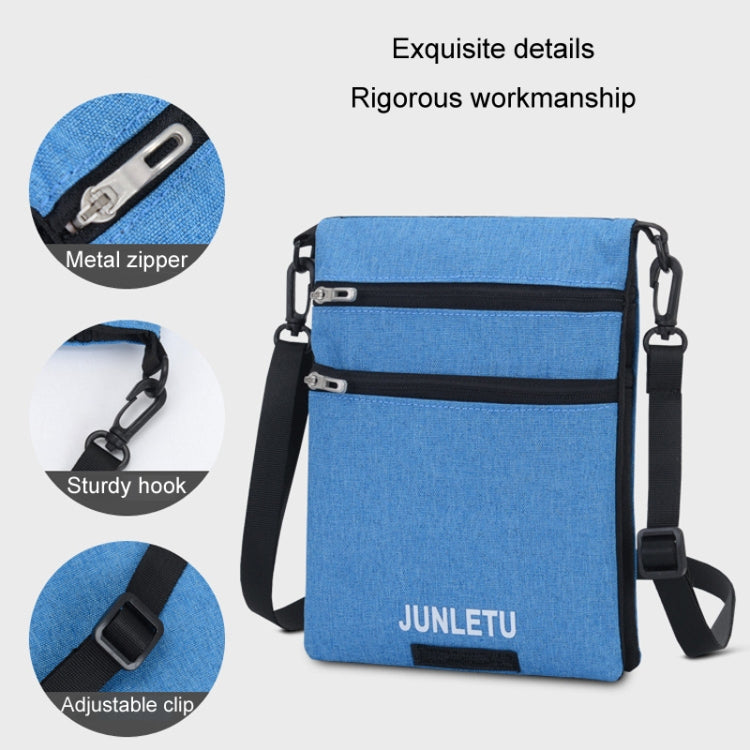 JUNLETU Crossbody Bag Waterproof Cell Phone Bag Travel Documents Passport Card Neck Pouch(Gray)