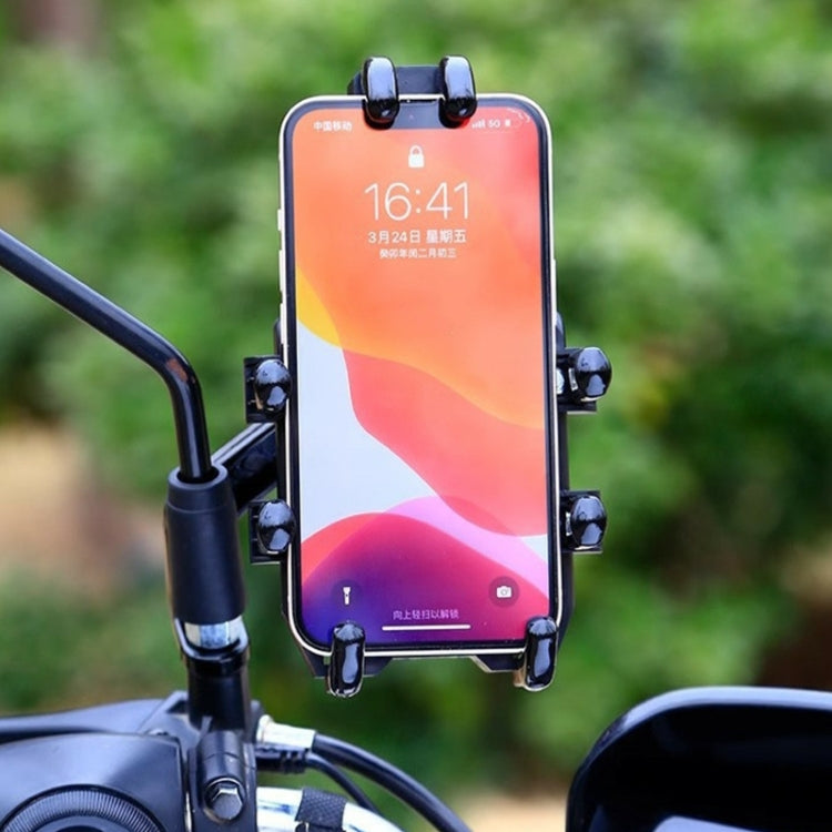 JNHW Motorcycle Bicycle Eight Claw Mobile Phone Navigation Shockproof Bracket, Style: For Rearview Mirror
