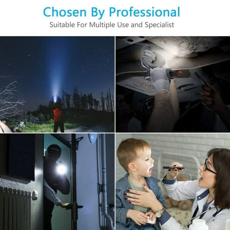 E-SMARTER 702 Double Section Outdoor Strong Light Flashlight Mini Pen Fork Lamp Portable Tool Lamp