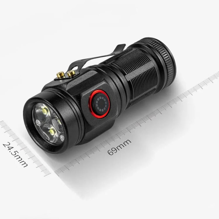 E-SMARTER W5182 Pen Fork 3 Holes Mini Flashlight Portable Pen Clip Camping Adventure Compass Sport Flashlight