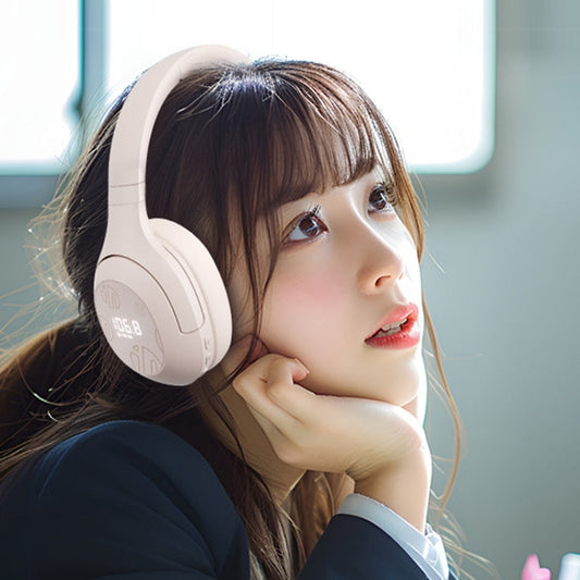 Inphic H1S Bluetooth Wireless Headphones Headset FM Listening Exam Hi-Res Audio Earphones(Khaki)
