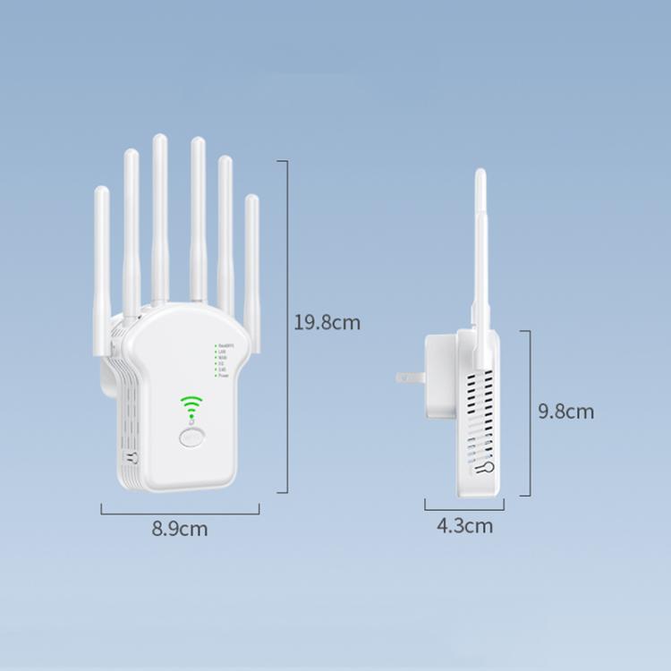 Urant U13 1200Mbps 2.4G/5G Dual Band WiFi Repeater Signal Amplifier US Plug White