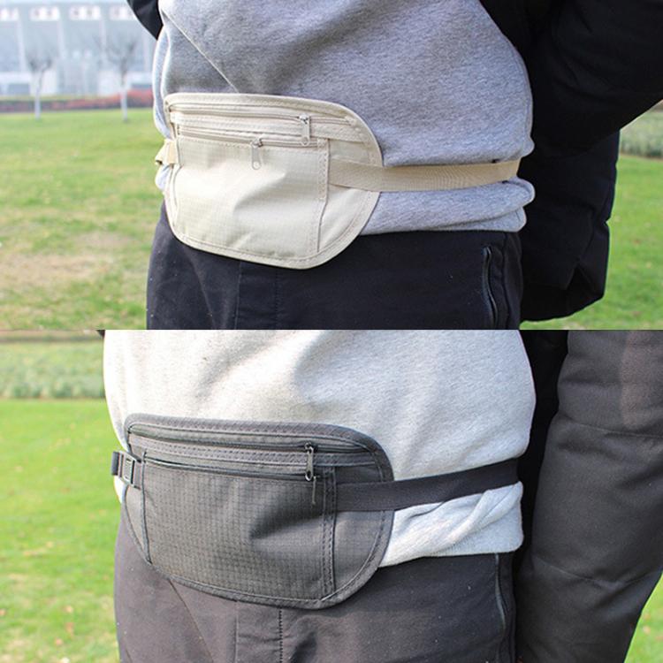 AOTU AT8853 Travelling Close Anti-theft Waist Pack Sports Thin Invisible Wallet(Beige)