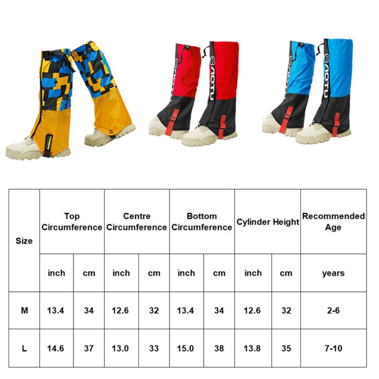 AOTU AT8913 1pair Children Riding Skiing Waterproof Calf Protectors Outdoor Sandproof Shoes Covers, Color: Pink Cat M
