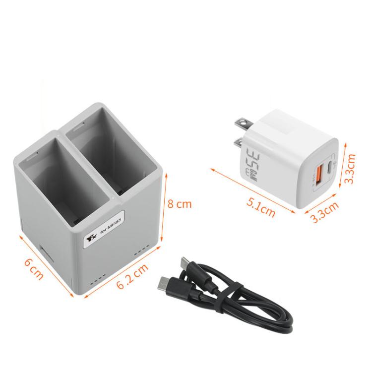For DJI Mini 4 Pro / Mini 3 Pro / Mini 3 YX Dual-Way Charger Battery Manager With 35W US Plug