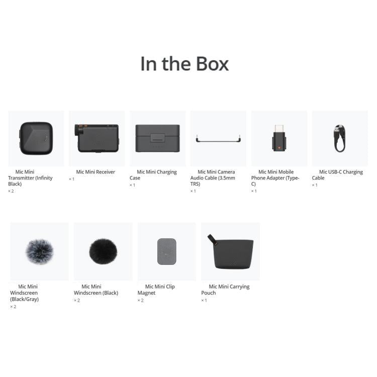 Original 2 TX + 1 RX + Charging Case For DJI Mic Mini