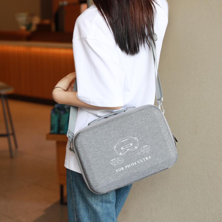 For PICO 4 Ultra BKANO P4U-001 VR Glasses Organizer Handheld Shoulder Bag(Gray)