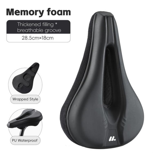WEST BIKING Housse de Coussin de Selle Épaisse en Éponge et Cuir PU pour Vélo (Noir)