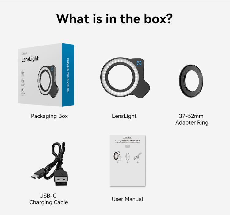 APEXEL APL-FL26 Jewelry Food Still Life Tri-color 9-speed Slim Ring Macro Photography Fill Light