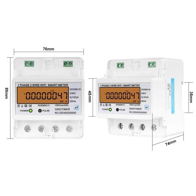 SINOTIMER DDS6619-047 100A Without Switch Single-phase Tuya WiFi Energy Meter AC 220V