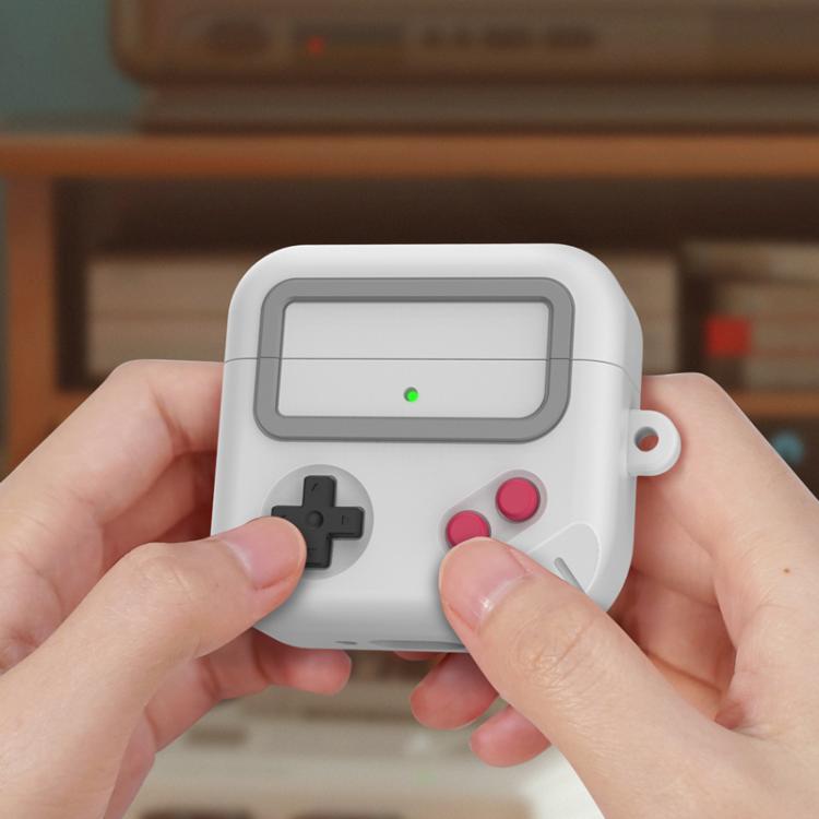 For AirPods 4 AhaStyle JY21 Silicone Earphone Protective Case Split Drip Cartoon Personalized Protective Case(Gray White)