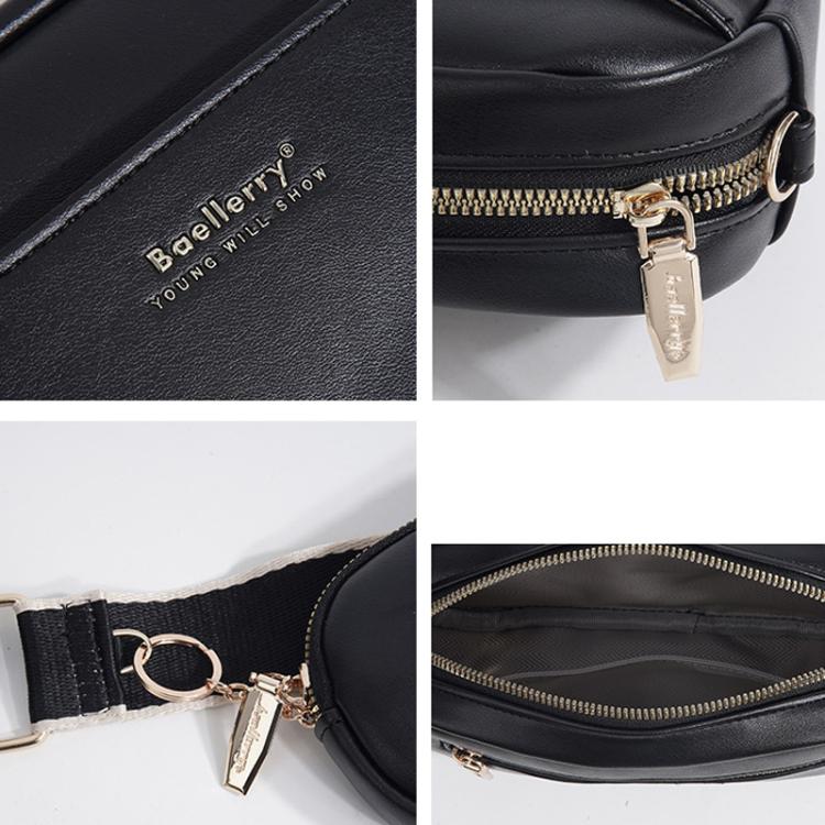 Baellerry N8938 Ladies PU Small Square Bag Large Capacity Crossbody Bag(Black)