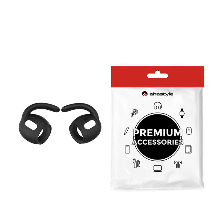 For AirPods Pro 2 AhaStyle PT189 1pair Ear Caps Silicone Anti-Lost and Non-Slip Ear Hooks(Black Small)
