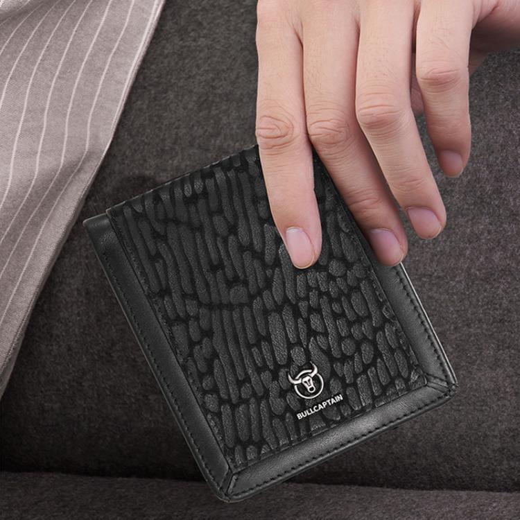 BULL CAPTAIN 07 RFID Anti-theft Top-layer Cowhide Multiple Card Slots Wallet(Gray)