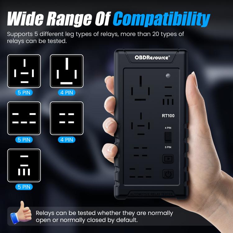 OBDResource 12V Automotive Relay Tester, Model: RT100 With Storage Bag