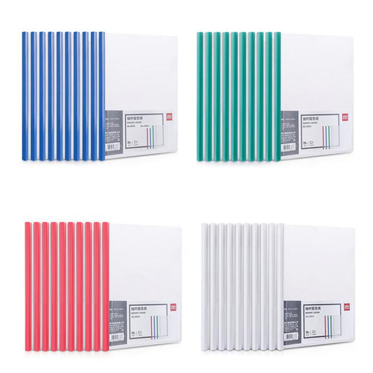 Deli 10pcs /Pack 5854 A4 Lever Arch File Binder With 9mm Spine Width - Holds Up To 80 Sheets(Random Color)
