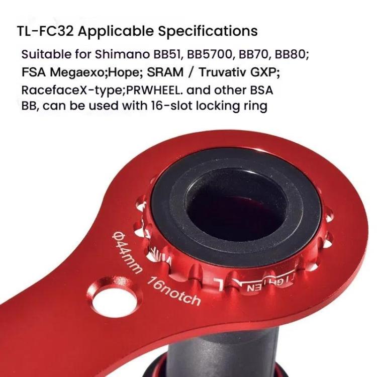 DECKAS DW-018 Aluminum Center Wrench Tool For DUB/TL-FC32/25/24 Multi-Function BB Wrench(Red)