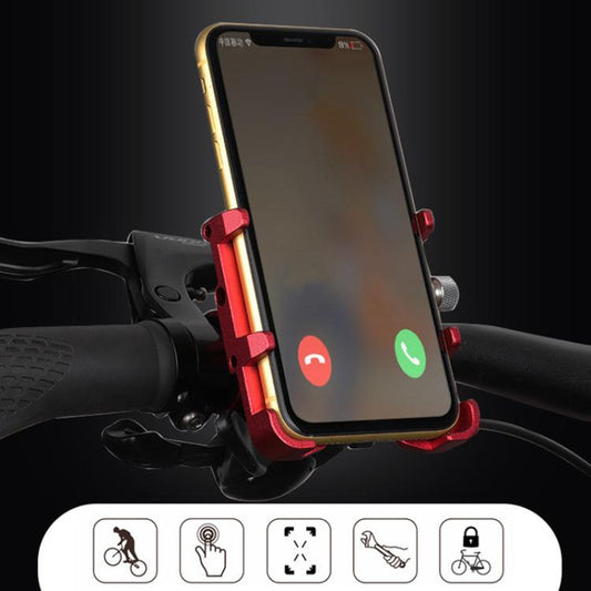 ENLEE E-300 Support Téléphone Vélo VTT Anti-choc Navigation Guidon (Rouge)