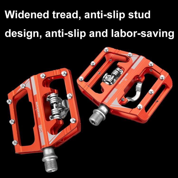 RACEWORK M215 Bicycle Lock Pedal To Flat Pedal Aluminum Alloy SPD Clipless Pedal(Red)