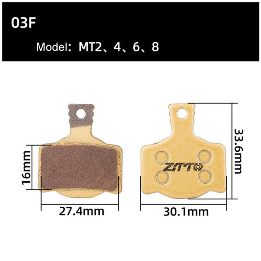 2 paires de plaquettes de frein à disque ZTTO pour VTT, en cuivre, base métallique, Modèle : MJ-03F