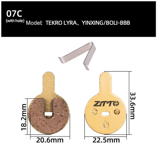 2 paires Plaquettes de frein à disque d'huile en cuivre massif ZTTO pour VTT, modèle : MJ-07C avec trou