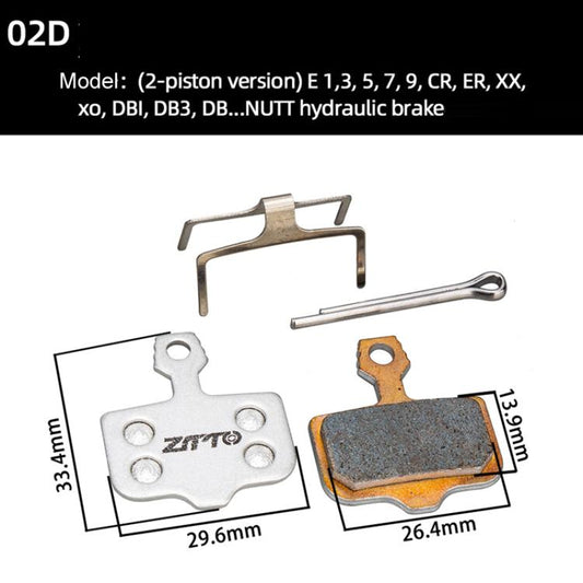 2 paires de plaquettes de frein à disque métalliques frittées ZTTO pour vélo de route, VTT et trottinette électrique, style : 02D