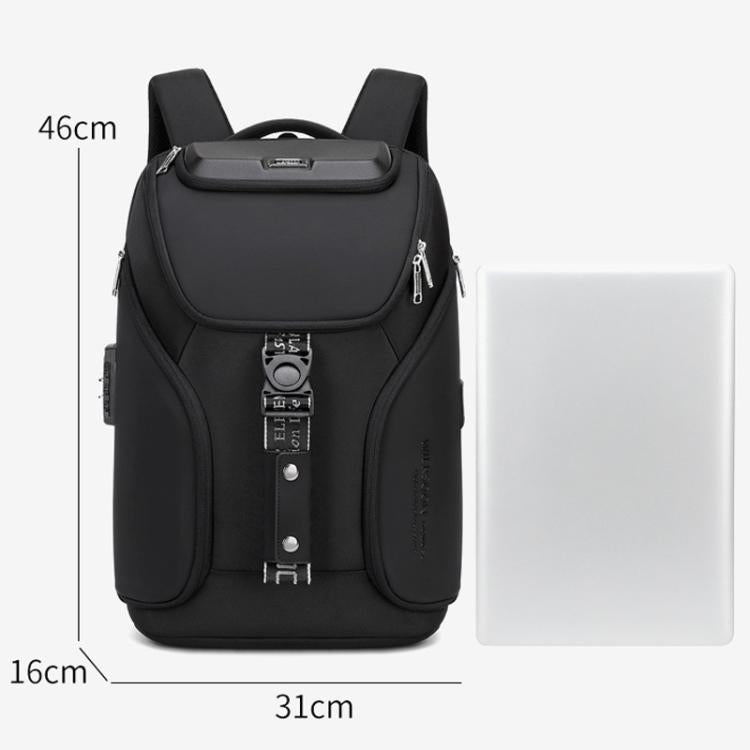 Wiersaam WY68173 Sac à dos d'affaires étanche antivol pour homme avec cadenas et ports USB (noir)