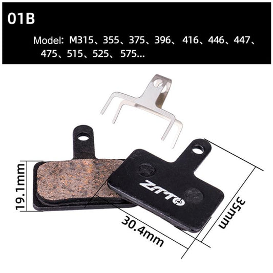 2 paires de plaquettes de frein à disque de vélo ZTTO, plaquettes de frein semi-métalliques en résine pour VTT, modèle : MS-01B