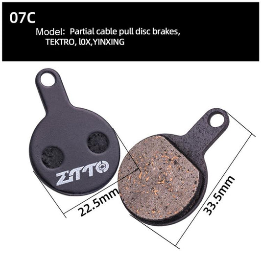 2 paires de plaquettes de frein à disque de vélo ZTTO, plaquettes de frein semi-métalliques en résine pour VTT, modèle : MS-07C