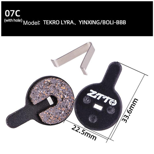 2 paires de plaquettes de frein à disque de vélo ZTTO, plaquettes de frein semi-métalliques en résine pour VTT, modèle : MS-07C avec trou