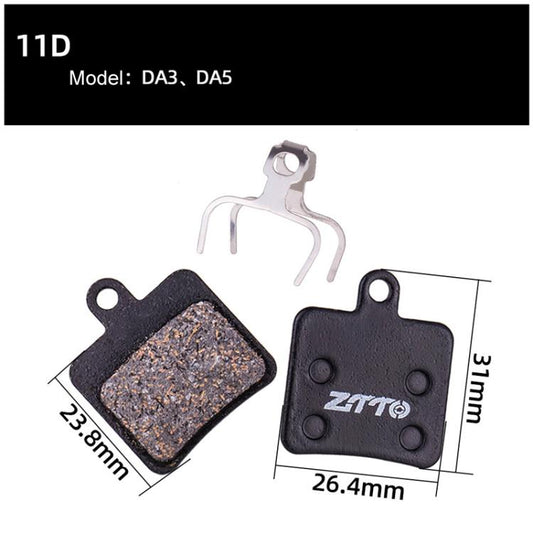 2 paires de plaquettes de frein à disque de vélo ZTTO pour VTT, plaquettes de frein en résine semi-métalliques, modèle : MS-11D