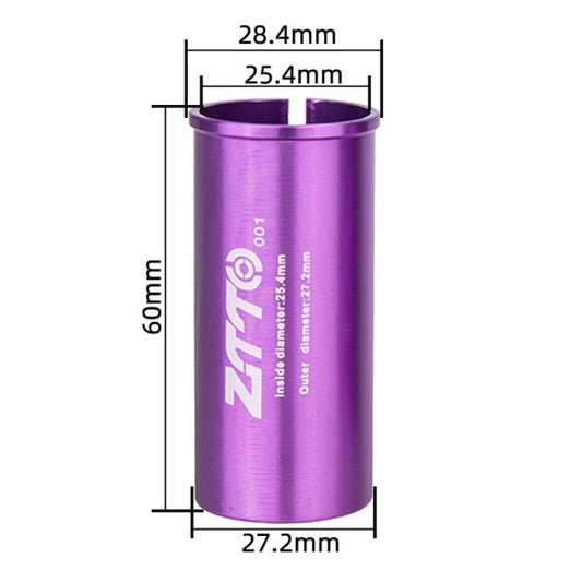 Manchon de conversion de tige de selle de vélo ZTTO 25,4-27,2 mm 001 2 pièces (violet)