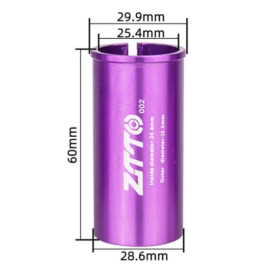 25.4-28.6mm 002 2 pièces ZTTO Réducteur de manchon de conversion de tige de selle de vélo (violet)