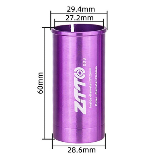 27.2-28.6mm 003 2 pièces ZTTO Réducteur de douille de conversion de tige de selle de vélo (violet)