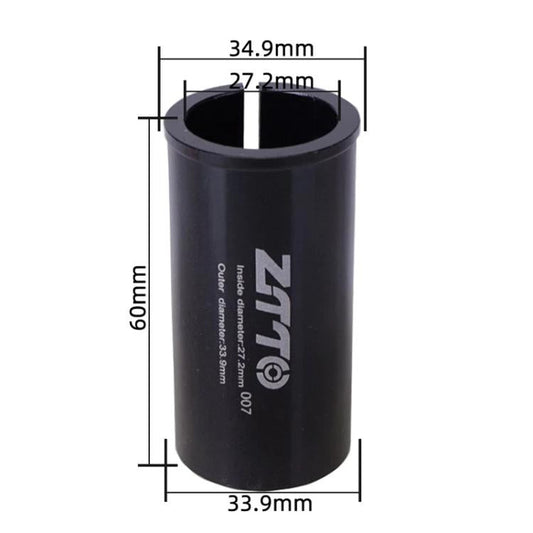 27.2-33.9mm 007 2pcs ZTTO Bicycle Seat Post Conversion Sleeve Reducer Cover(Black)