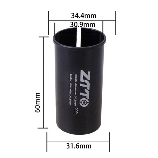 30.9-31.6mm 009 2 pièces ZTTO Réducteur de Manchon de Conversion de Tige de Selle de Vélo (Noir)