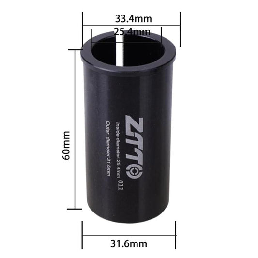25.4-31.6mm 011 2pcs ZTTO Manchon réducteur de tube de selle de vélo (noir)