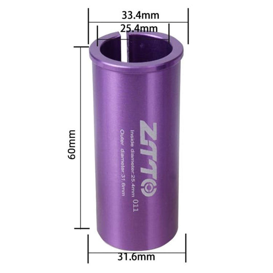 25.4-31.6mm 011 2pcs ZTTO Manchon de conversion de tige de selle de vélo Réducteur de couvercle (Violet)