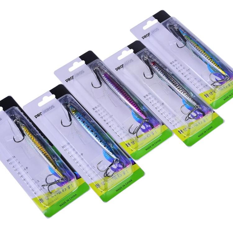 14G PROBEROS LF151 Long-Distance Casting Sinking Lure 3D Fast-Draw Sea Fishing Mackerel Hook(D)