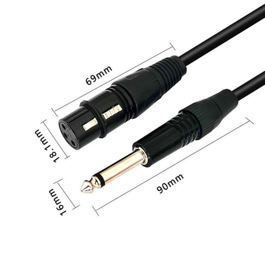 VEGGIEG 3Pin XLR Speaker Loudspeaker Cable Mixer Audio Microphone Cable, Length: 1m(6.5mm To XLR Female)