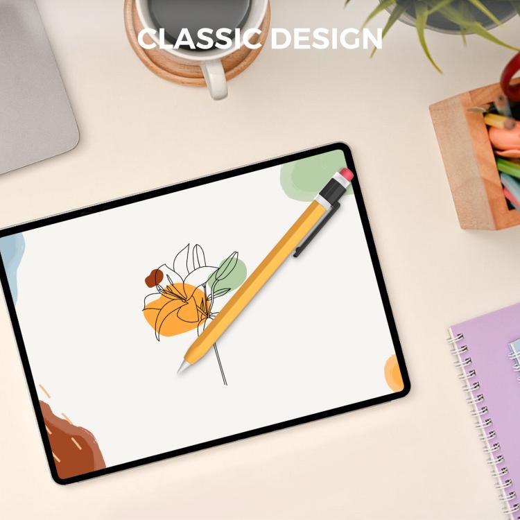 For Apple Pencil 1 AhaStyle PT180-K Stylus Retro Anti-slip Protection Case(Yellow)