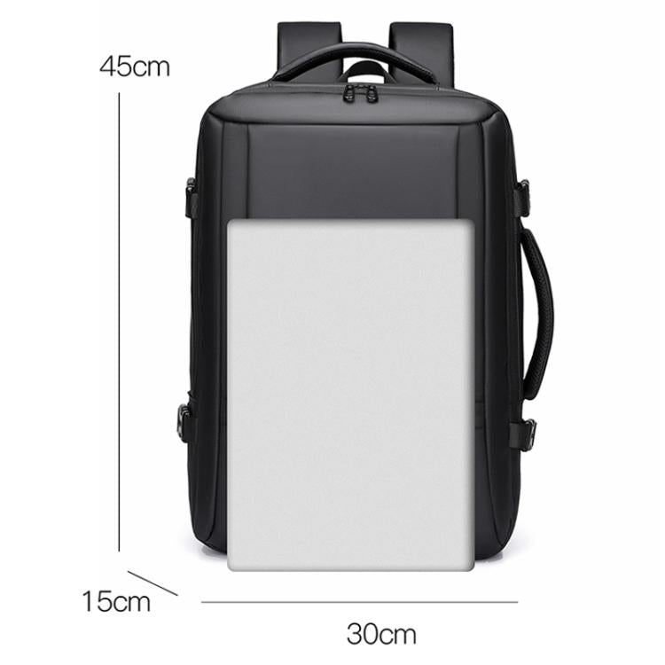 WEIXIER B759 Simple Expandable Men Shoulder Bag Large Capacity Laptop Backpacks(Black)