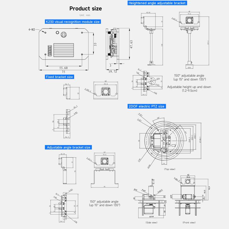 Yahboom K230 Vision Module Standard Edition CanMV Face Recognition Camera Sensor Separate K230