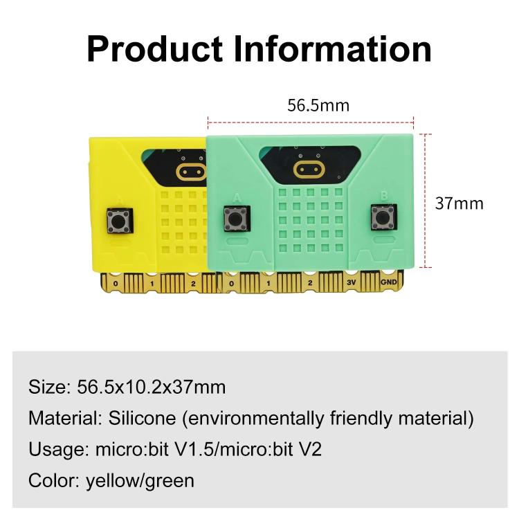 Yahboom For Micro:bit V1.5/ V2 Board Silicone Case Protective Shell(Green)