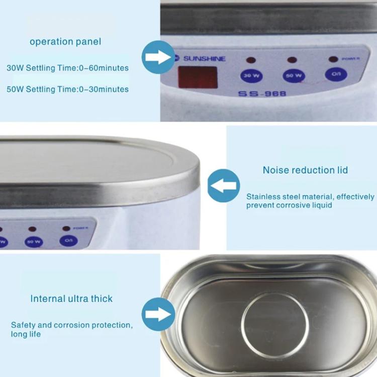 SUNSHINE 968 Mini Jewellery Glasses Cleaner Ultrasonic Cleaner US Plug
