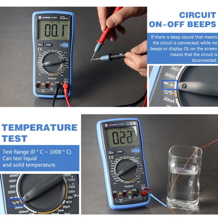 SUNSHINE DT-890N High-precision Digital Multimeter Portable Repair Meter With Burn Protection