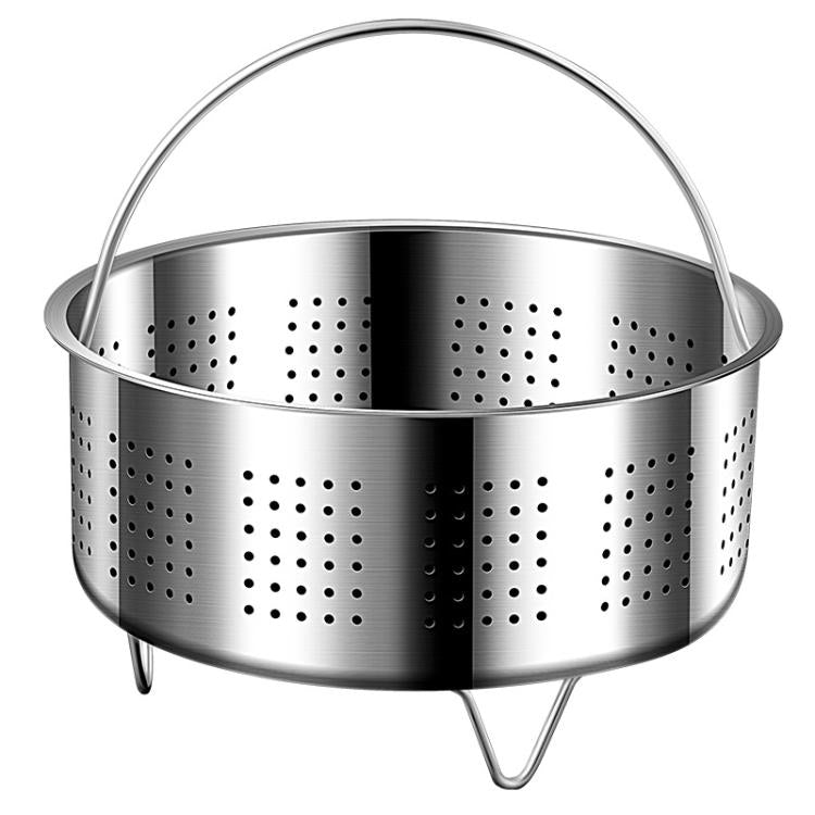Kacheeg 304 Stainless Steel Steamer Basket for Rice Cooker/Pots with Handles & Stand Non-perforated 14.5cm