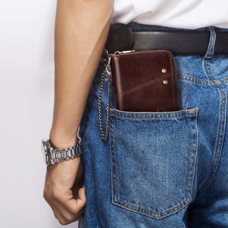 HUMERPAUL BP783 Unisex Short Leather Wallet With RFID Multi-Card Holder(Red)