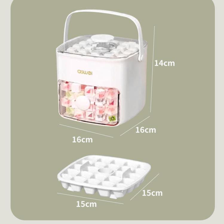 Kacheeg 2-In-1 Double Layer Ice Cube Tray With Storage Container Easy Push Release Mold(White)